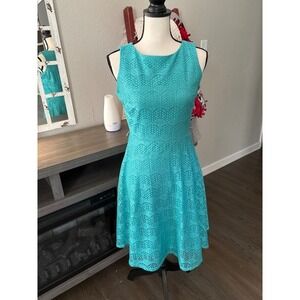 Danny and Nicole women's dress‎ size 4P teal sleeveless